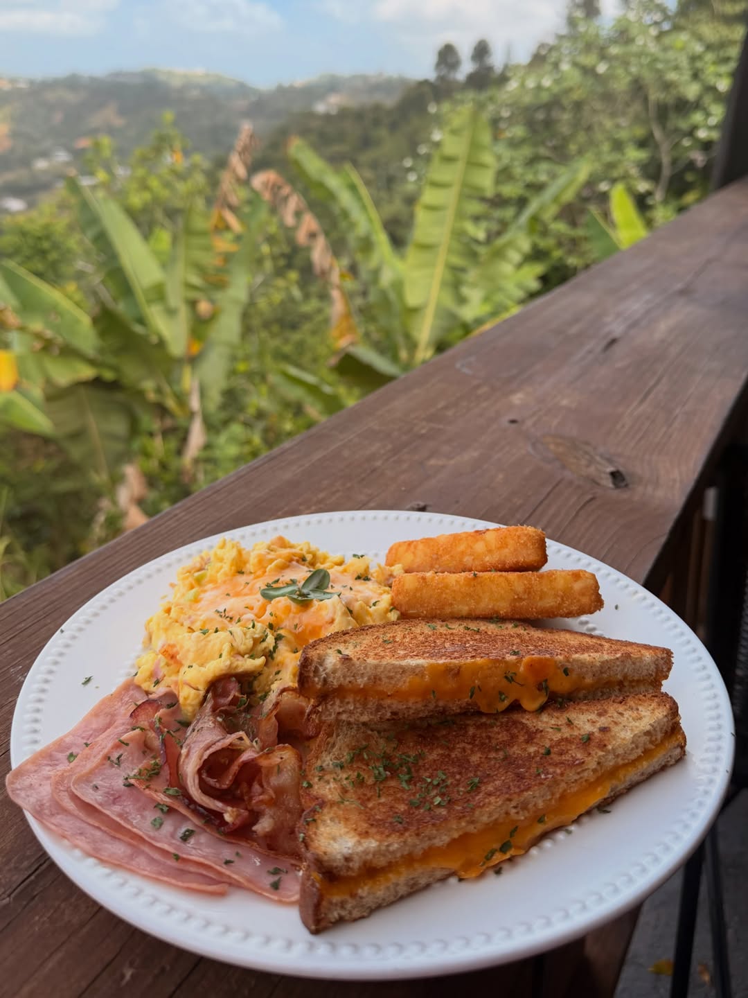 Brunch de PAL’ TOSTAO frente a las montañas de Naranjito